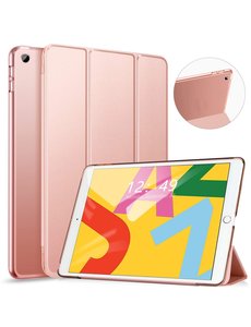 Ntech iPad 2021 hoes Silicone hoesje soft cover Rosegoud - iPad 2021 hoes - iPad 9e/8e/7e Generatie hoes Smart hoes Trifold - iPad 2020 hoes