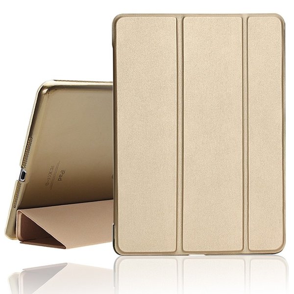 Ntech Hoes geschikt voor iPad 2021 Silicone hoesje soft cover Goud - Hoes geschikt voor iPad 2021 / 2020 / 2019 (9e/8e/7e Generatie / 10.2 inch) Smart hoes Trifold - Hoes geschikt voor iPad 2020 hoes