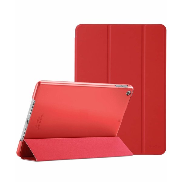 Ntech Hoes geschikt voor iPad 2021 Silicone hoesje soft cover Rood - Hoes geschikt voor iPad 2021 / 2020 / 2019 (9e/8e/7e Generatie / 10.2 inch) Smart hoes Trifold - Hoes geschikt voor iPad 2020 hoes