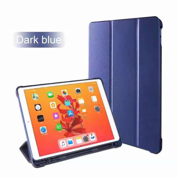 Ntech Apple iPad (2019 / 2020) 10.2 /Air 10.5 (2019) Smart hoes Tri-Fold met Apple Pencil Houder - Blauw