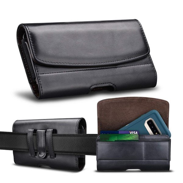 Ntech Luxe Riem Holster Hoesje 4.5" Hoesje Geschikt voor iPhone 11 Pro / Xs / 8 / 7 / 6(s) Zwart