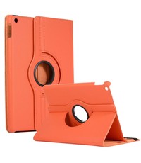 Ntech iPad 2021 Hoes - iPad 2020 hoes - iPad 2019 hoes 10.2" 360° draaibare Hoes - Oranje