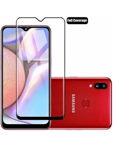 Ntech Samsung Galaxy A10s full cover Screenprotector Tempered Glass - Zwart