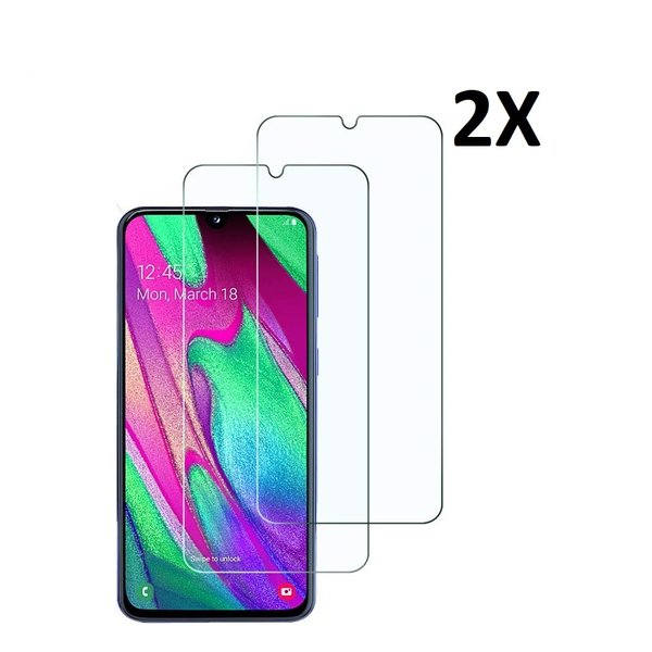 Ntech Samsung Galaxy A40s Screenprotector Tempered Glass - 2 Stuks