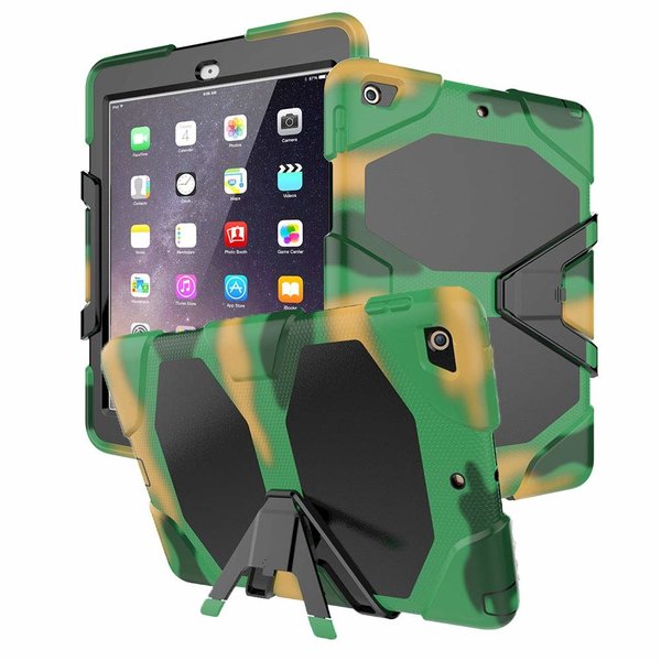 Ntech Hoes geschikt voor Apple iPad 9.7 (2018-2017) Extreme Armor hoes - Camouflage