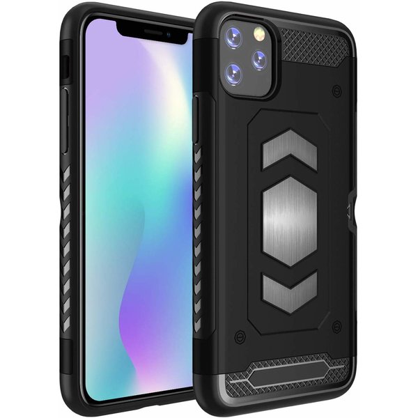 Ntech Luxe Armor Hoesje - Hoesje Geschikt voor iPhone 11 Pro - Zwart