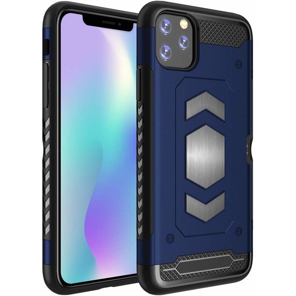 Ntech Luxe Armor Hoesje - Hoesje Geschikt voor iPhone 11 Pro - Blauw