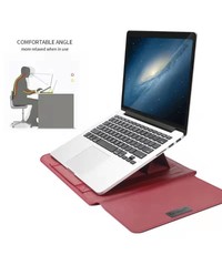 Ntech MacBook Air (2019 / 2020) 13.3 Inch Sleeve 4 piece set Spatwater proof Hoes met handvat - Bordeaux