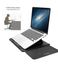 Ntech New Macbook Air 2018 13.3 Inch Sleeve 4 piece set Spatwater proof Hoes met handvat - Zwart