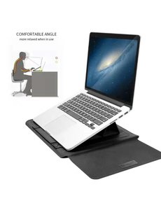 Ntech New Macbook Air 2018 13.3 Inch Sleeve 4 piece set Spatwater proof Hoes met handvat - Zwart