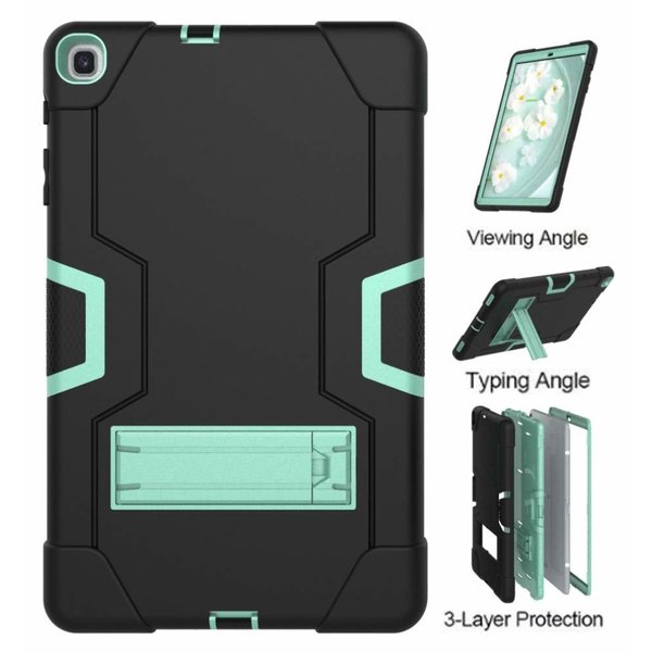 Ntech Hoes Geschikt voor Samsung Galaxy Tab A 10.1 (2019) Kickstand Armor hoes - Mint Groen