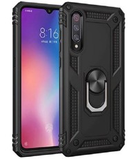  Anti Shock backcover met Metale Ringhouder voor Samsung Galaxy A70 A705 - Zwart