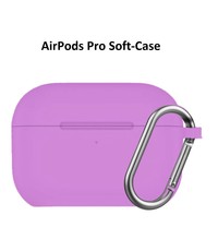 Ntech Apple AirPods Pro Soft Silicone Hoesje Met sleutelhanger - Paars