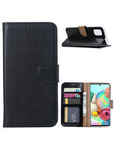 Ntech Samsung Galaxy A71 Portemonnee / Boek hoesje - Zwart