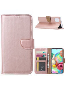 Ntech Samsung Galaxy A71 Portemonnee / Boek hoesje - Rose goud