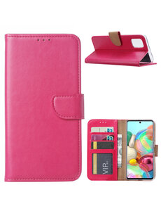 Ntech Samsung Galaxy A71 Portemonnee / Boek hoesje - Roze