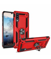 Ntech Samsung Galaxy A2 Core Armor Hoesje Ringhouder TPU - Rood