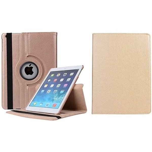 iPad 2018 9.7 inch PU leren Draaibare hoes Goud