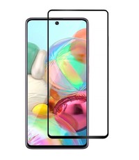 Ntech Samsung Galaxy A71 full cover Screenprotector Tempered Glass - Zwart