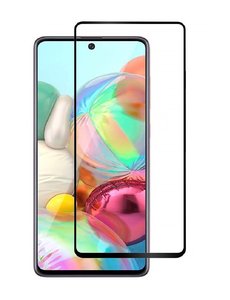 Ntech Samsung Galaxy A71 full cover Screenprotector Tempered Glass - Zwart