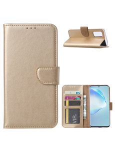 Ntech Samsung Galaxy S20 Hoesje met Pasjeshouder Goud