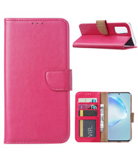 Ntech Samsung Galaxy S20 Hoesje met Pasjeshouder Roze/Pink