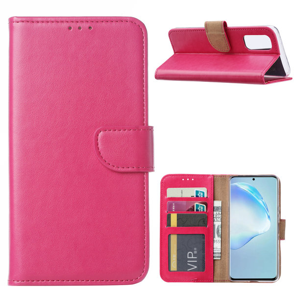 Ntech Hoesje Geschikt Voor Samsung Galaxy S20 Hoesje met Pasjeshouder - Roze/Pink