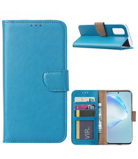 Ntech Samsung Galaxy S20 Hoesje met Pasjeshouder Turquoise