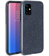 Ntech Samsung Galaxy A51 Glitter TPU Back Hoesje - Zwart