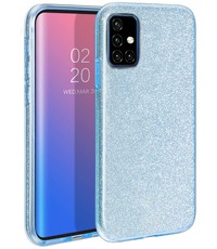 Ntech Samsung Galaxy A71 Glitter TPU Back Hoesje - Turquoise