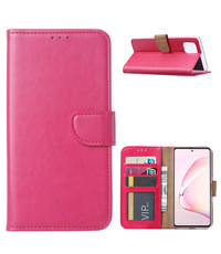 Ntech Samsung Galaxy Note 10 Lite Hoesje met Pasjeshouder - Roze/Pink