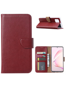 Ntech Samsung Galaxy Note 10 Lite Hoesje met Pasjeshouder - Bordeaux