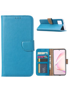 Ntech Samsung Galaxy Note 10 Lite Hoesje met Pasjeshouder - Turquoise