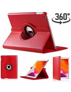 Ntech Apple iPad 2019 /2020 / 2021 (10.2 inch) Draaibare Hoes met stylus pen - Rood