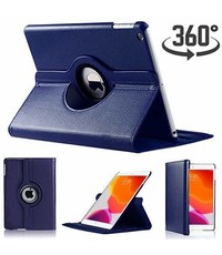 Ntech Apple iPad 2019 /2020 / 2021(10.2 inch) Draaibare Hoes met stylus pen - Donker Blauw