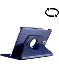  Let op type!! Samsung Galaxy Tab S3 9.7 inch / T820 360 graden draaiend Litchi structuur PU leren Hoesje met houder en slaap / ontwaak functie (donker blauw)