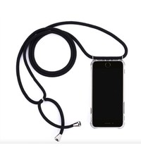  Telefoonhoesje met zwart koord - iPhone 11 hoesje - Backcover transparant - Let op: Koord Zwart