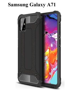 Ntech Samsung Galaxy A71 Hybride Armor Hoesje - Zwart