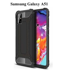 Ntech Samsung Galaxy A51 Hybride Armor Hoesje - Zwart