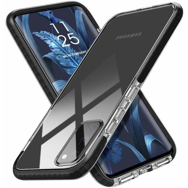 Ntech Hoesje Geschikt Voor Samsung Galaxy S20 Anti Shock Hoesje - Zwart & Transparant