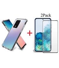 Ntech Samsung Galaxy S20 Ultra Anti Shock Back hoesje & 2x Screenprotectors