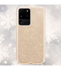 Ntech Samsung Galaxy S20 Plus Glitter Hoes Goud