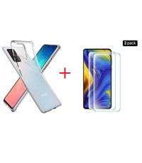 Ntech Samsung Galaxy S10 Lite (2020) Hoesje TPU backcover Met 2 Stuks glazen Screenprotector - Transparant