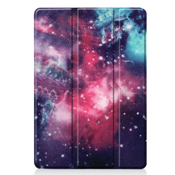 Ntech Hoes geschikt voor Apple iPad 10.2 inch 2019 / 2020 hoes Smart Tri-Fold Hoesje - Galaxy Print