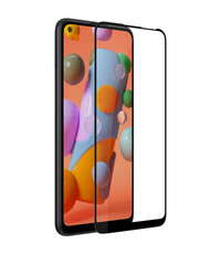 Ntech Samsung Galaxy A11 full cover Screenprotector Tempered Glass - Zwart