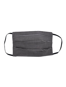 Merkloos Mondkapje wasbaar - dubbellaags katoen – Zwart / Wit ruitjes + Filter