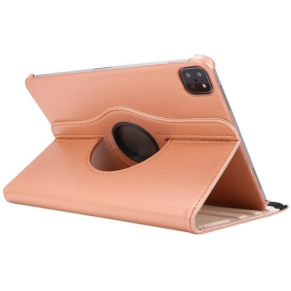 Ntech Hoes geschikt voor Apple iPad Pro 11 inch (2020) - 360° draaibaar Hoes - Rosegoud