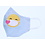 Merkloos Mondkapje wasbaar  - Wit Emoji