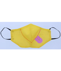 Merkloos Mondkapje Wasbaar  - Geel Smily