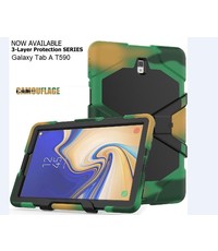 Ntech Samsung Galaxy Tab A 10.5 (2018) T590 Heavy Duty Case - Camouflage Groen